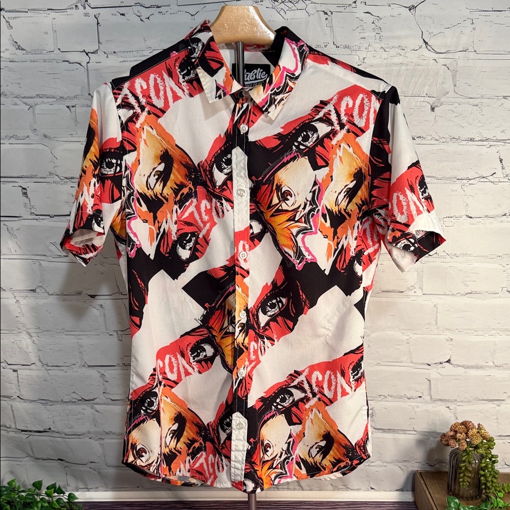 Public Supply Co NYC Men's Anime Icon Button Down Shirt. Manga‎ Streetwear EUC